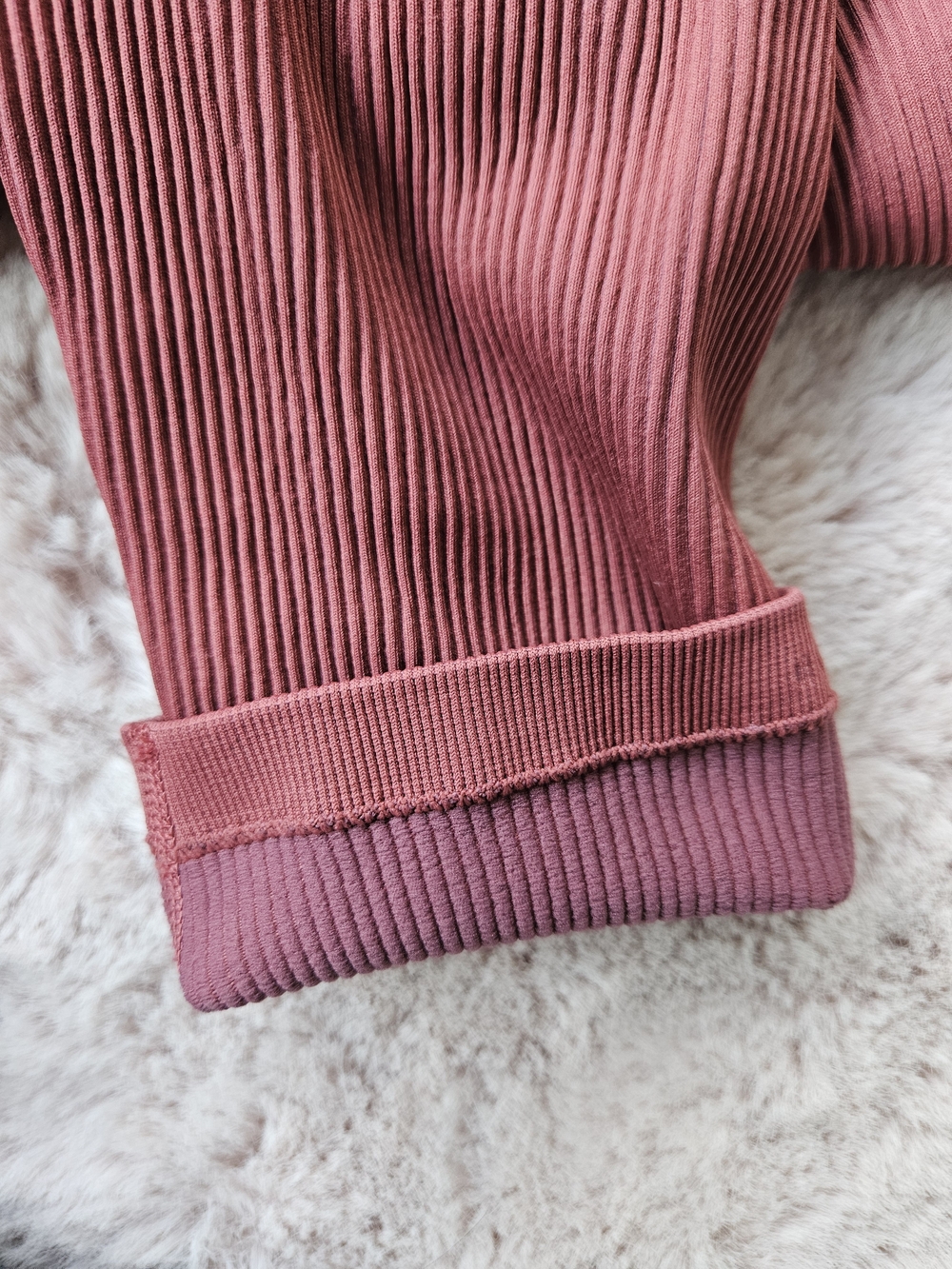 CK Seamless High-Waist Ribbed Leggings - Dusty Rose - Picture 7 of 16